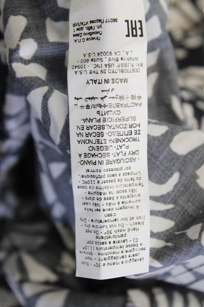 Sfizio Women's Paperbag Waist Straight Leg Pockets Floral Pants Black Size 2