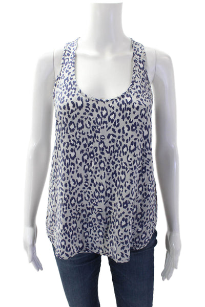 Joie Women's Scoop Neck Sleeveless Silk Animal Print Tank Top Size XS