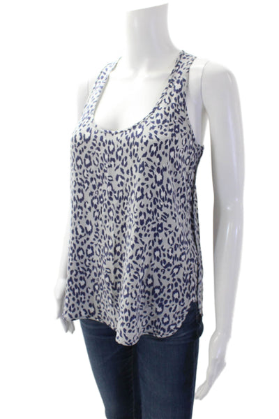 Joie Women's Scoop Neck Sleeveless Silk Animal Print Tank Top Size XS