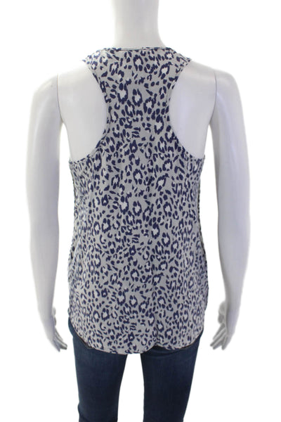 Joie Women's Scoop Neck Sleeveless Silk Animal Print Tank Top Size XS