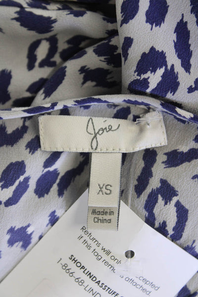Joie Women's Scoop Neck Sleeveless Silk Animal Print Tank Top Size XS