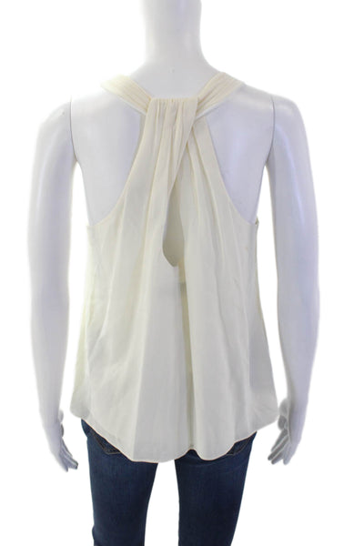 Alice + Olivia Women's Scoop Neck Sleeveless Wrap Tank Top Beige Size XS