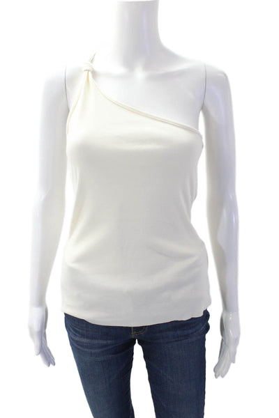 The Range Women's Asymmetrical One Sleeves Fitted Tank Beige Size S