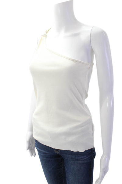 The Range Women's Asymmetrical One Sleeves Fitted Tank Beige Size S