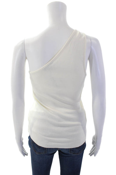 The Range Women's Asymmetrical One Sleeves Fitted Tank Beige Size S