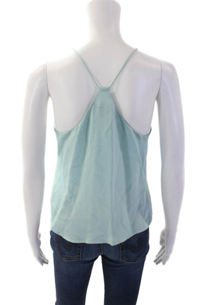 J Crew Women's V-Neck Spaghetti Straps Silk Cami Tank Top Blue Size 2