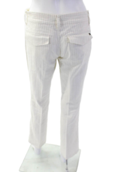 Joes Women's Button Closure Straight Leg Dress Pants Beige Striped Size 26