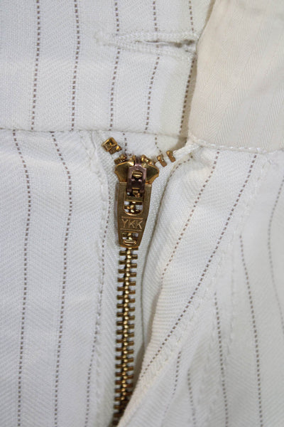 Joes Women's Button Closure Straight Leg Dress Pants Beige Striped Size 26