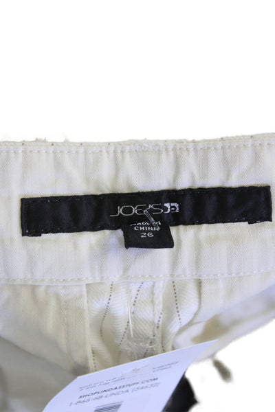 Joes Women's Button Closure Straight Leg Dress Pants Beige Striped Size 26