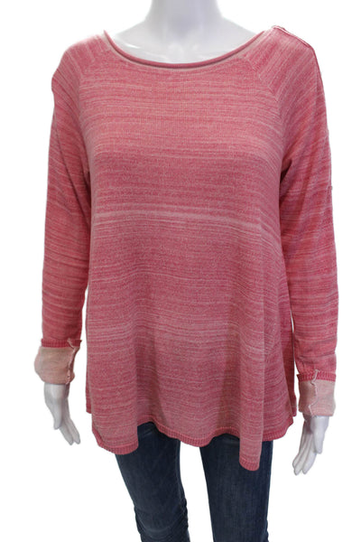 We The Free Womens Cotton Boat Neck Long Sleeve Sweater Top Red Size S