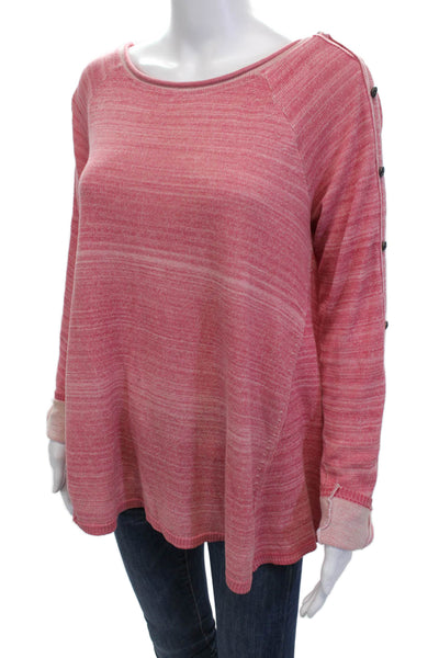 We The Free Womens Cotton Boat Neck Long Sleeve Sweater Top Red Size S