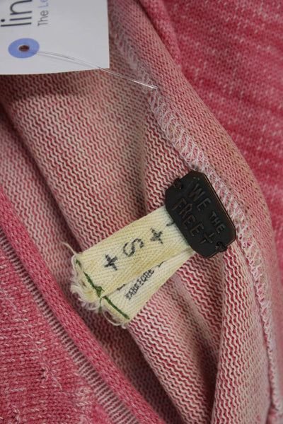 We The Free Womens Cotton Boat Neck Long Sleeve Sweater Top Red Size S