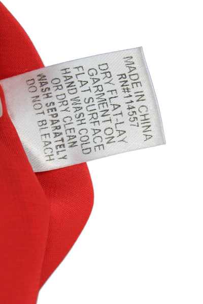 THML Womens Boat Neck Sleeveless Stitch Detail Color Block Dress Orange Size M