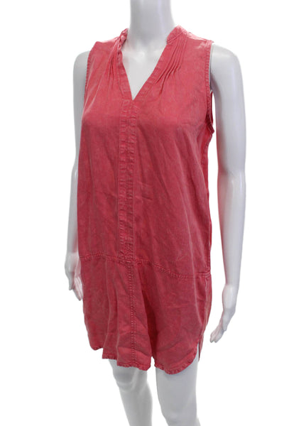 4OUR DREAMERS Womens V-Neck Sleeveless Distress Look A-Line Dress Red Size XS