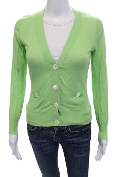 Banana Republic Womens Long Sleeve Button Front Cardigan Sweater Green Size XS