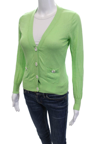 Banana Republic Womens Long Sleeve Button Front Cardigan Sweater Green Size XS