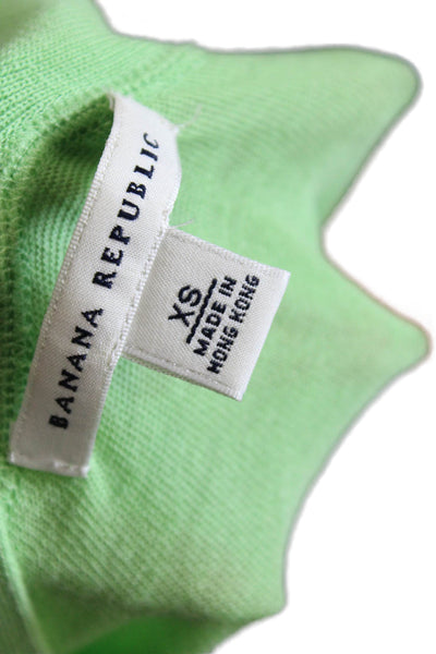 Banana Republic Womens Long Sleeve Button Front Cardigan Sweater Green Size XS