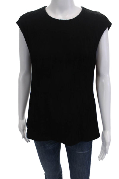 MM. La Fleur Womens Pleated Tank Top Black Size L