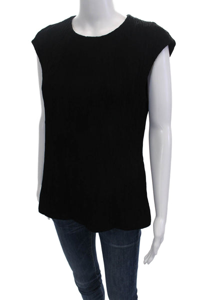MM. La Fleur Womens Pleated Tank Top Black Size L