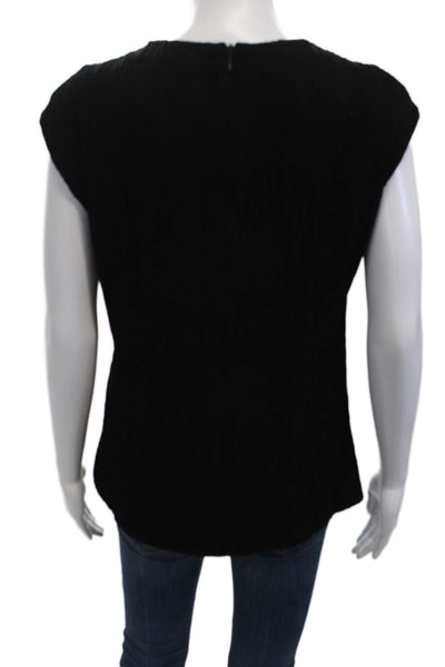 MM. La Fleur Womens Pleated Tank Top Black Size L