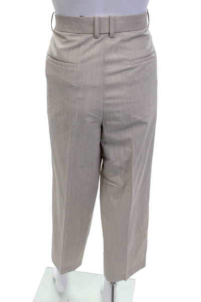 Theory Womens Wide-Leg Dress Pants Beige Size 8