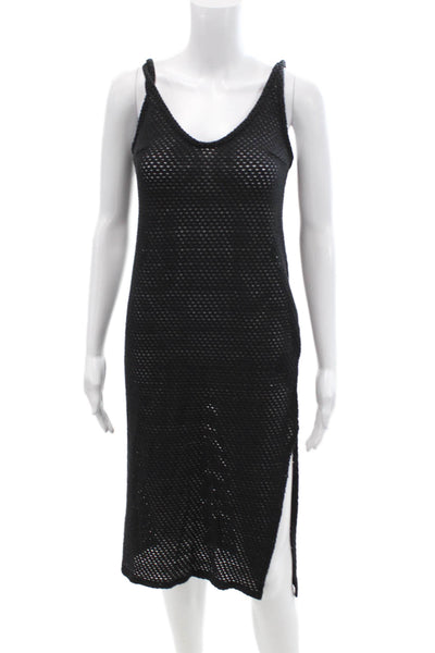 H&M Womens Cotton Blend Kit V-Neck Sleeveless Dress Black Size XS