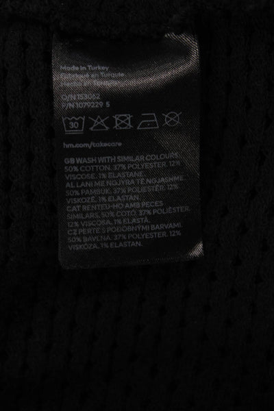 H&M Womens Cotton Blend Kit V-Neck Sleeveless Dress Black Size XS