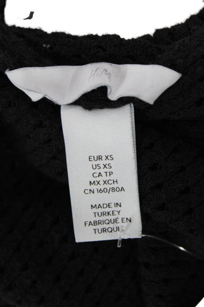 H&M Womens Cotton Blend Kit V-Neck Sleeveless Dress Black Size XS