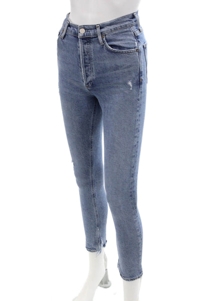 Agolde Womens Medium Wash Mid-Rise Skinny Jeans Blue Size 23