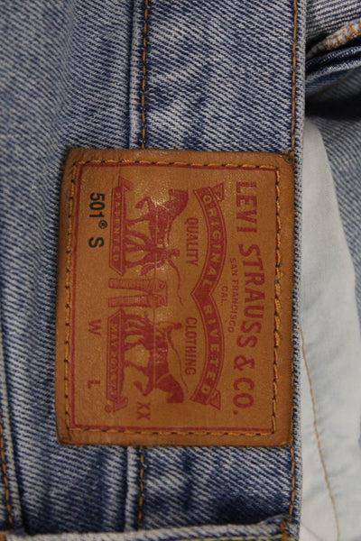 Levis Womens Cotton Distressed Medium Wash Jeans Blue Size 25