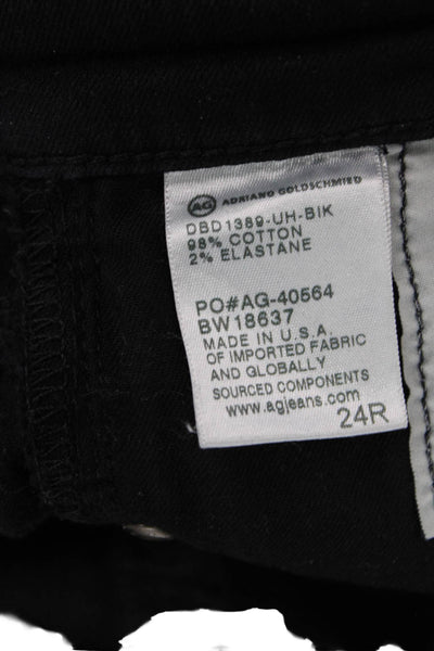 AG Adriano Goldschmied Womens Cotton Low-Rise Skinny Jeans Black Size 24R