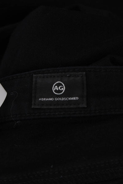 AG Adriano Goldschmied Womens Cotton Low-Rise Skinny Jeans Black Size 24R