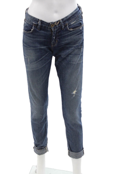 Madewell Womens Cotton Denim Low-Rise Skinny Jeans Blue Size 24