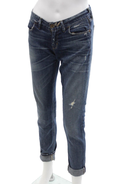 Madewell Womens Cotton Denim Low-Rise Skinny Jeans Blue Size 24