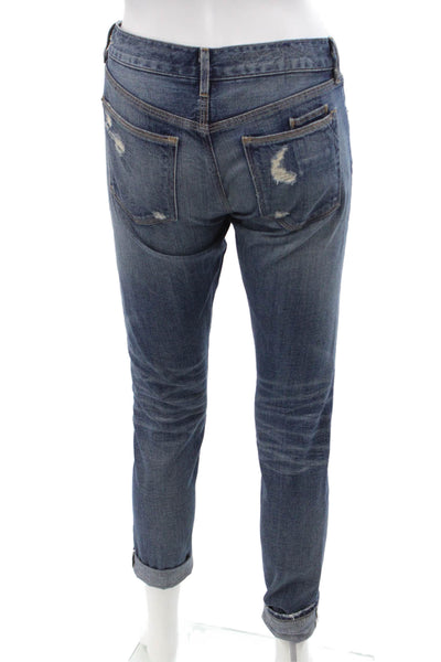 Madewell Womens Cotton Denim Low-Rise Skinny Jeans Blue Size 24