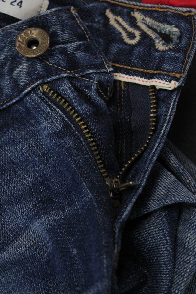 Madewell Womens Cotton Denim Low-Rise Skinny Jeans Blue Size 24
