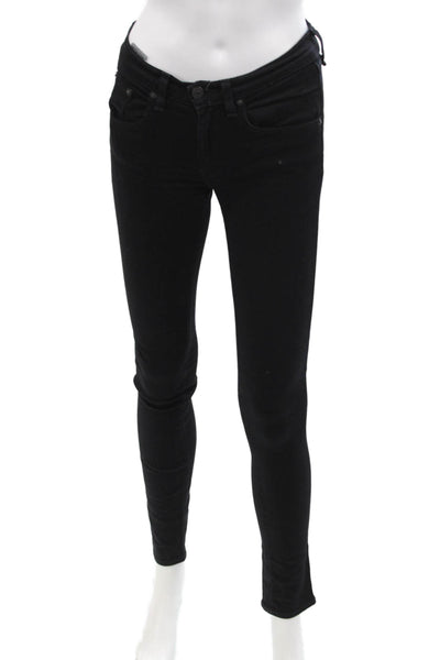 Rag & Bone Jean Womens Five Pocket Low-Rise Skinny Jeans Black Size 24