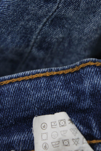 Zara Womens Denim Mid-Rise Flared Jeans Blue Size 2