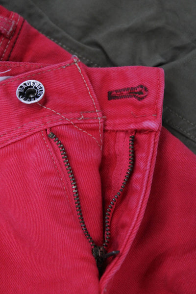 Madewell Womens Cotton Low-Rise Denim Shorts Red Size 25