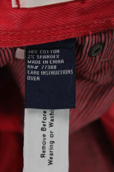 Madewell Womens Cotton Low-Rise Denim Shorts Red Size 25