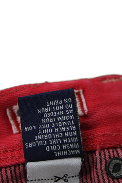 Madewell Womens Cotton Low-Rise Denim Shorts Red Size 25
