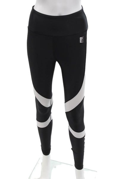 PE Nation Womens Stretch Two-Tones Activewear Leggings Black Size XS