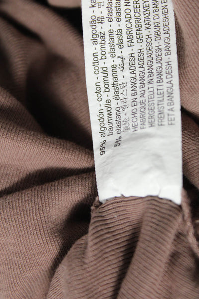 Zara Womens Cotton Solid Ruched Pullover Tank Top Brown Size S