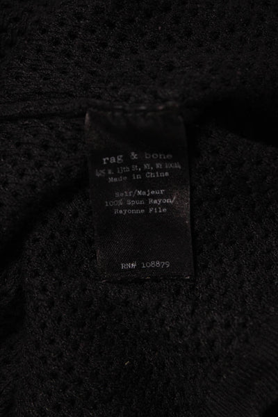 Rag & Bone Knit Womens Solid Long Sleeve Knit Top Black Size XS