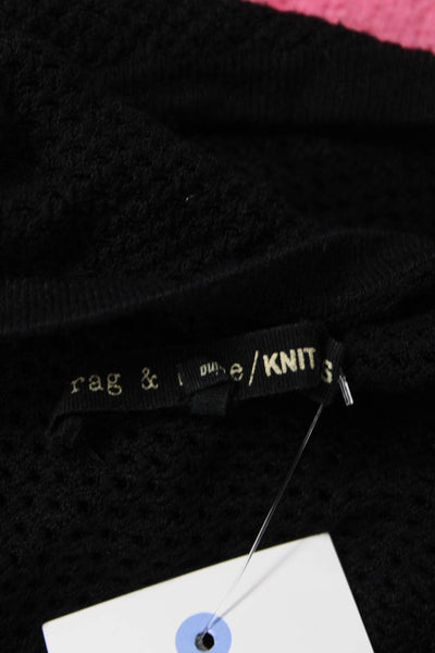 Rag & Bone Knit Womens Solid Long Sleeve Knit Top Black Size XS