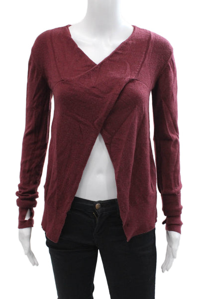 Lululemon Womens Knit Open Back Pullover Sweater Top Burgundy Size 4