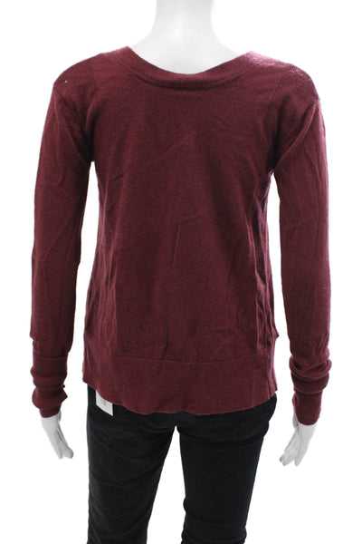 Lululemon Womens Knit Open Back Pullover Sweater Top Burgundy Size 4