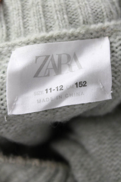 Zara Girls Knit High Neck Pullover Sweater Top Gray Size 11-12