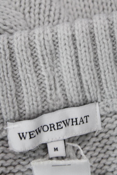 We Wore What Womens Knitted Drawstring High Waisted Shorts Gray Size M