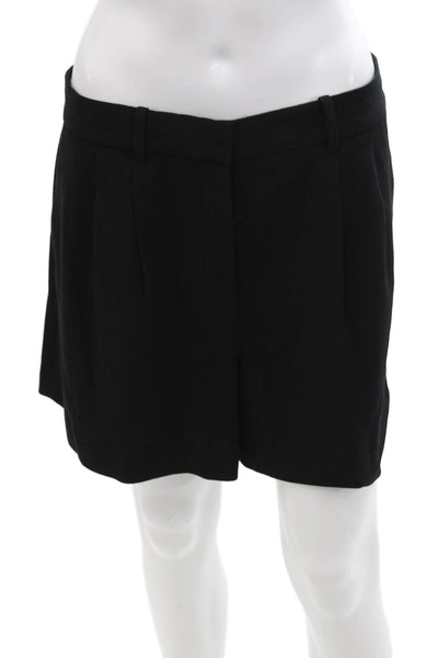 Babaton Womens Pleated High Waisted Shorts Solid Black Size 10